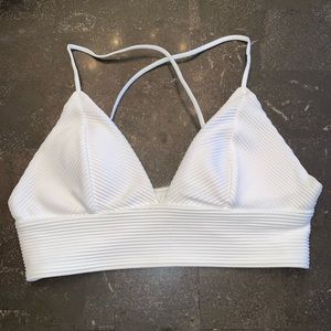 NWT H&M White Ribbed Padded Bikini Top